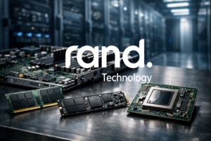 DDR4 and DDR5 memory modules and SSD components arranged on a workbench with a partially populated server board and blurred data center background symbolizing execution risk in AI infrastructure