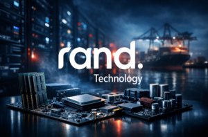 AI supply chain pressure shown through data center servers and electronic components with extended lead times and rising demand