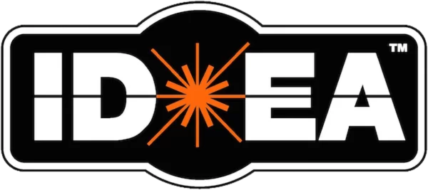 IDEA logo on a black badge with a bright orange starburst between the letters D and E.